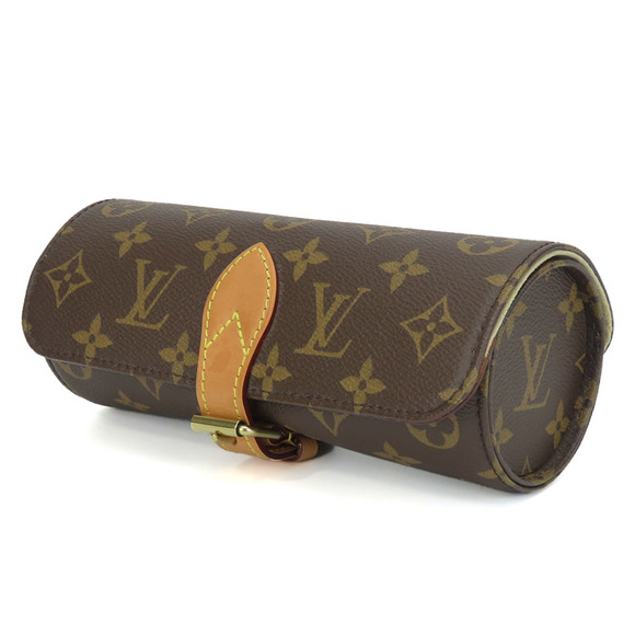 Louis Vuitton Etui 3 Montre M47530 Monogram Brown Bag with Gold Hardware Watc...